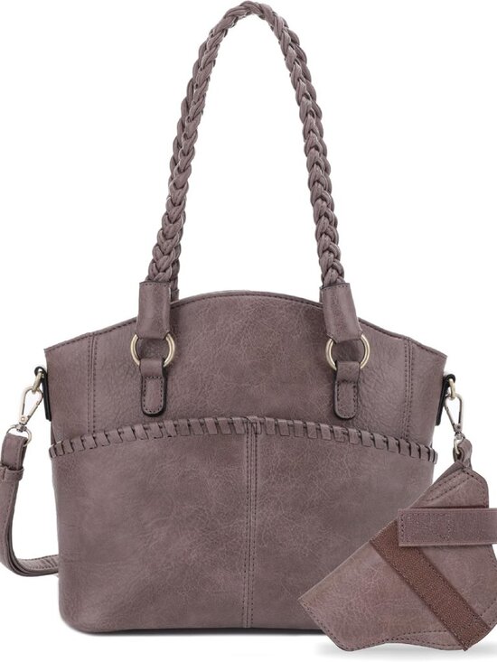 Handbags - Stylish Concealed Carry Tote Bag for Women - Lock & Key Satchel Purse with